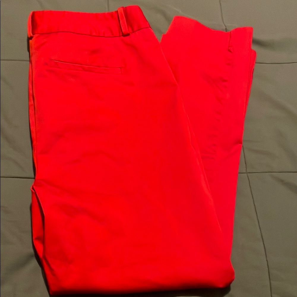 Liz Claiborne NWOT Emma Slim Leg Ankle Pants Women's Size 8 Bright Red